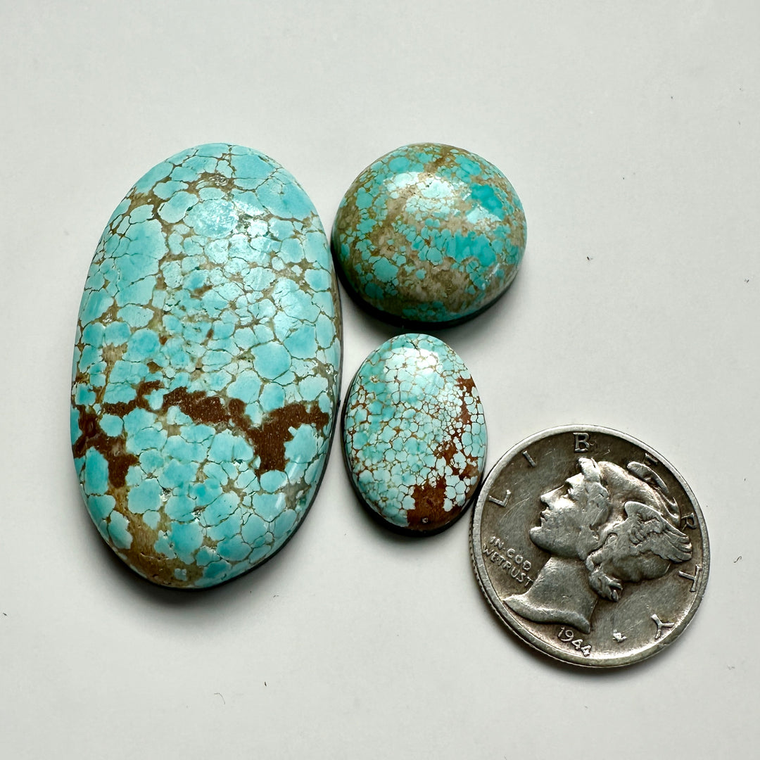 Natural #8 Turquoise Collection 52 carats.