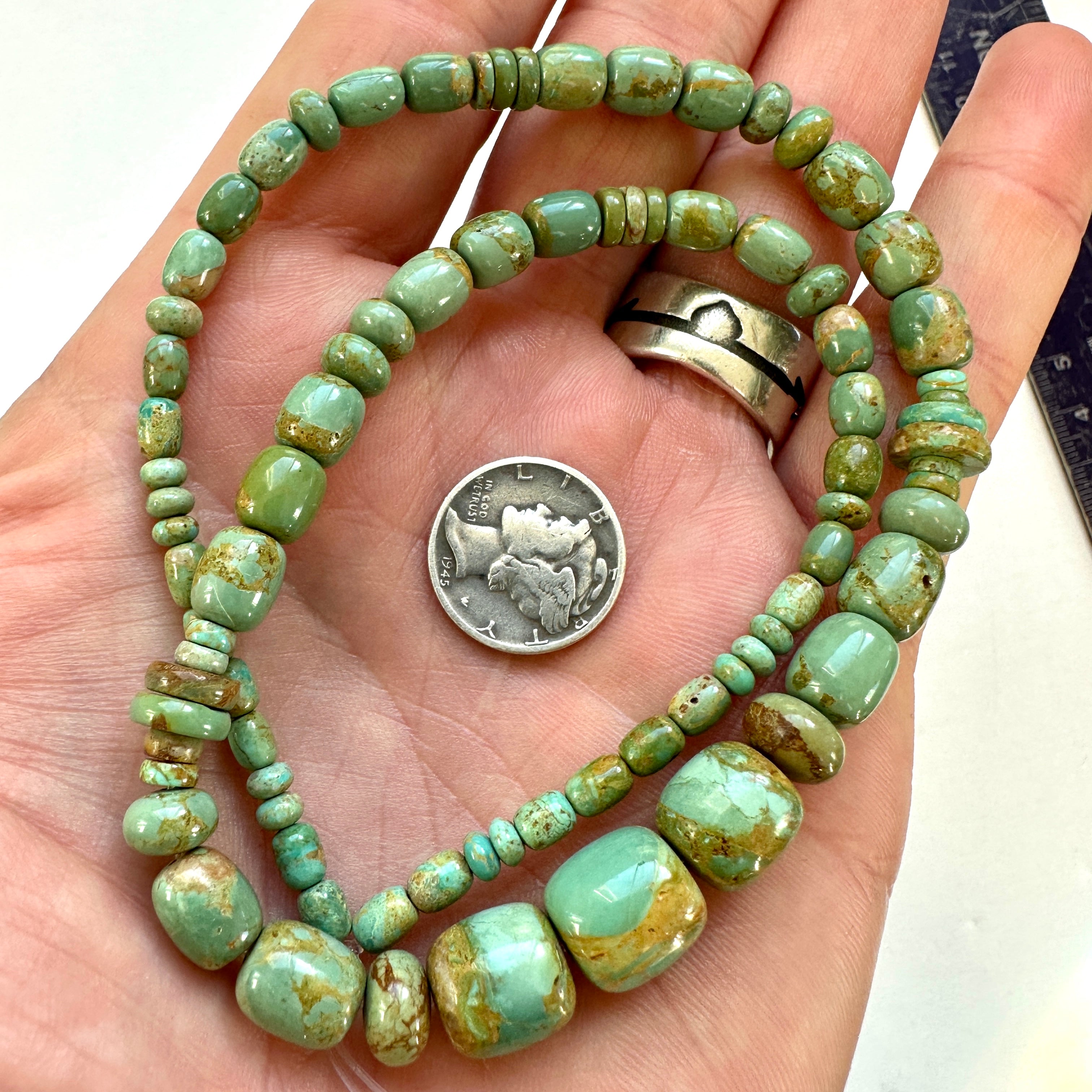 Unique Carved Rose Yellow Turquoise Bead Strand 104568