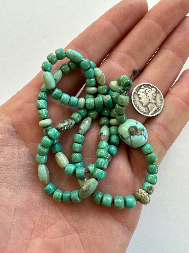 Natural Carico Lake Turquoise Bead Strand