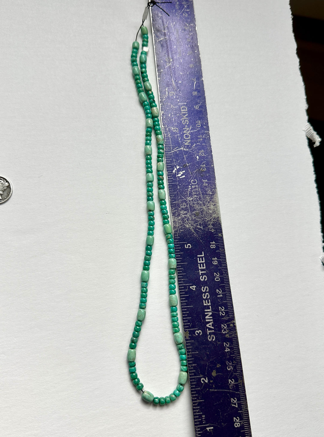 Fox Turquoise Bead Strand 18"