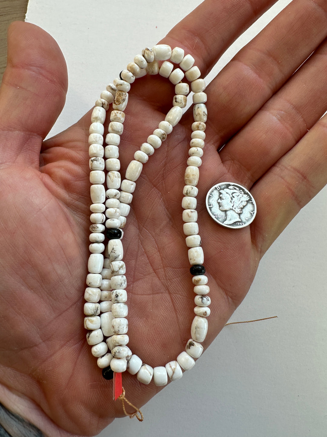 Natural White Buffalo Bead Strand