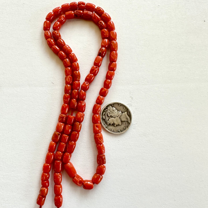 Natural Mediterranean Coral Bead Strand