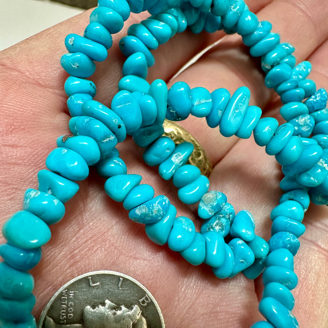 Kingman Turquoise Bead Strand >100 Carats per strand