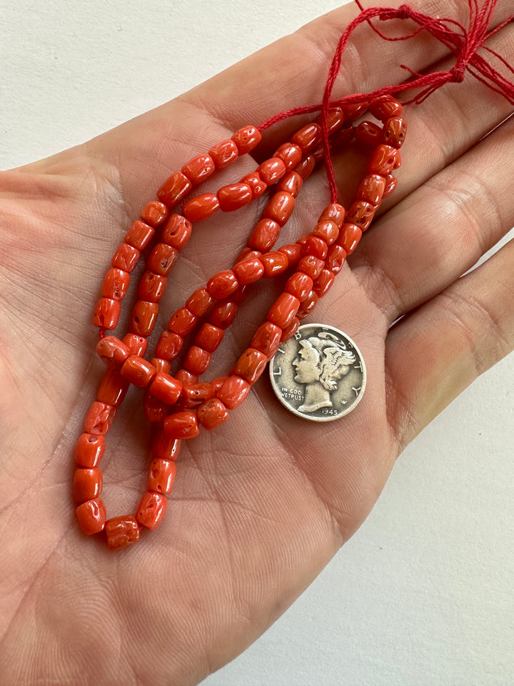 Natural Mediterranean Coral Bead Strand