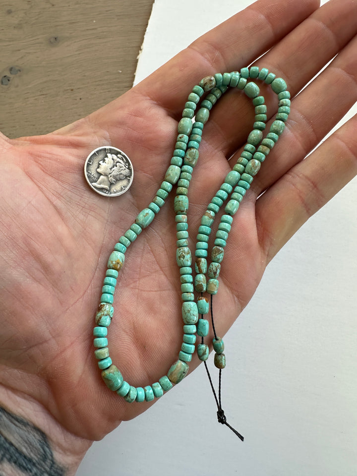 Natural Carico Lake Turquoise Bead Strand
