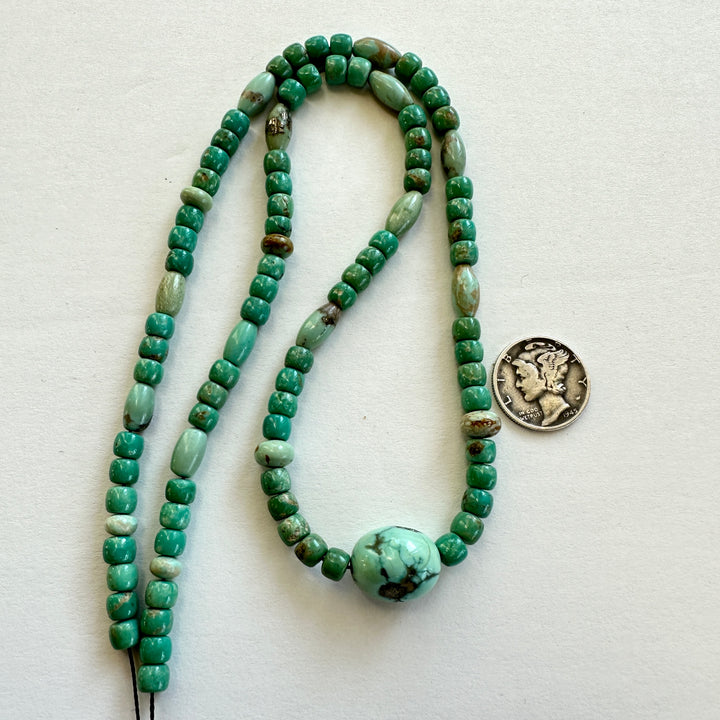 Natural Carico Lake Turquoise Bead Strand