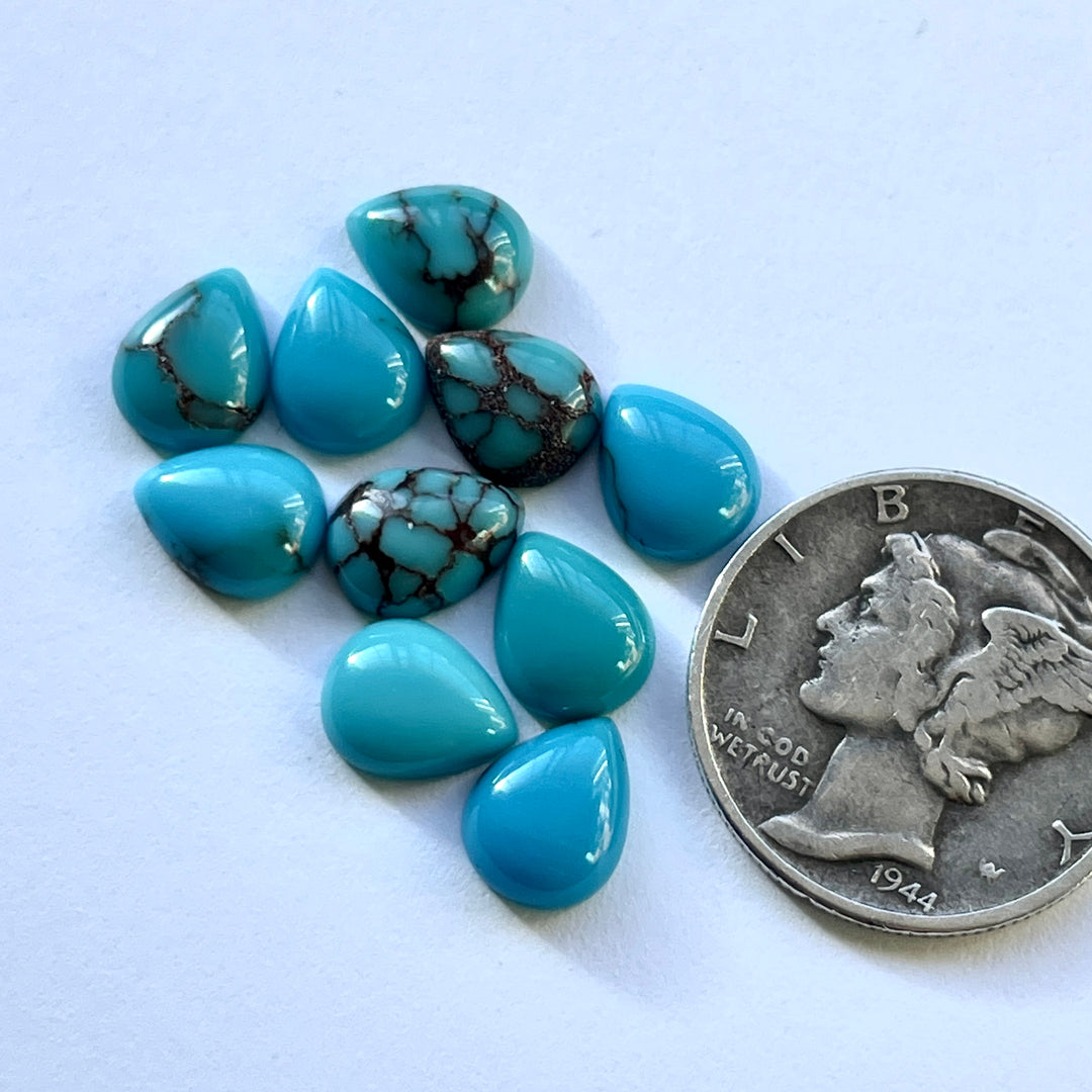 Egyptian Turquoise • 6x8 mm teardrop